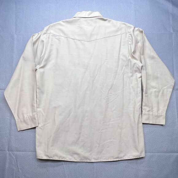 Setlo Wear Shirt Mens Large (16-16.5) Beige Tan USA Union Made Rancher Workwear - Picture 2 of 10